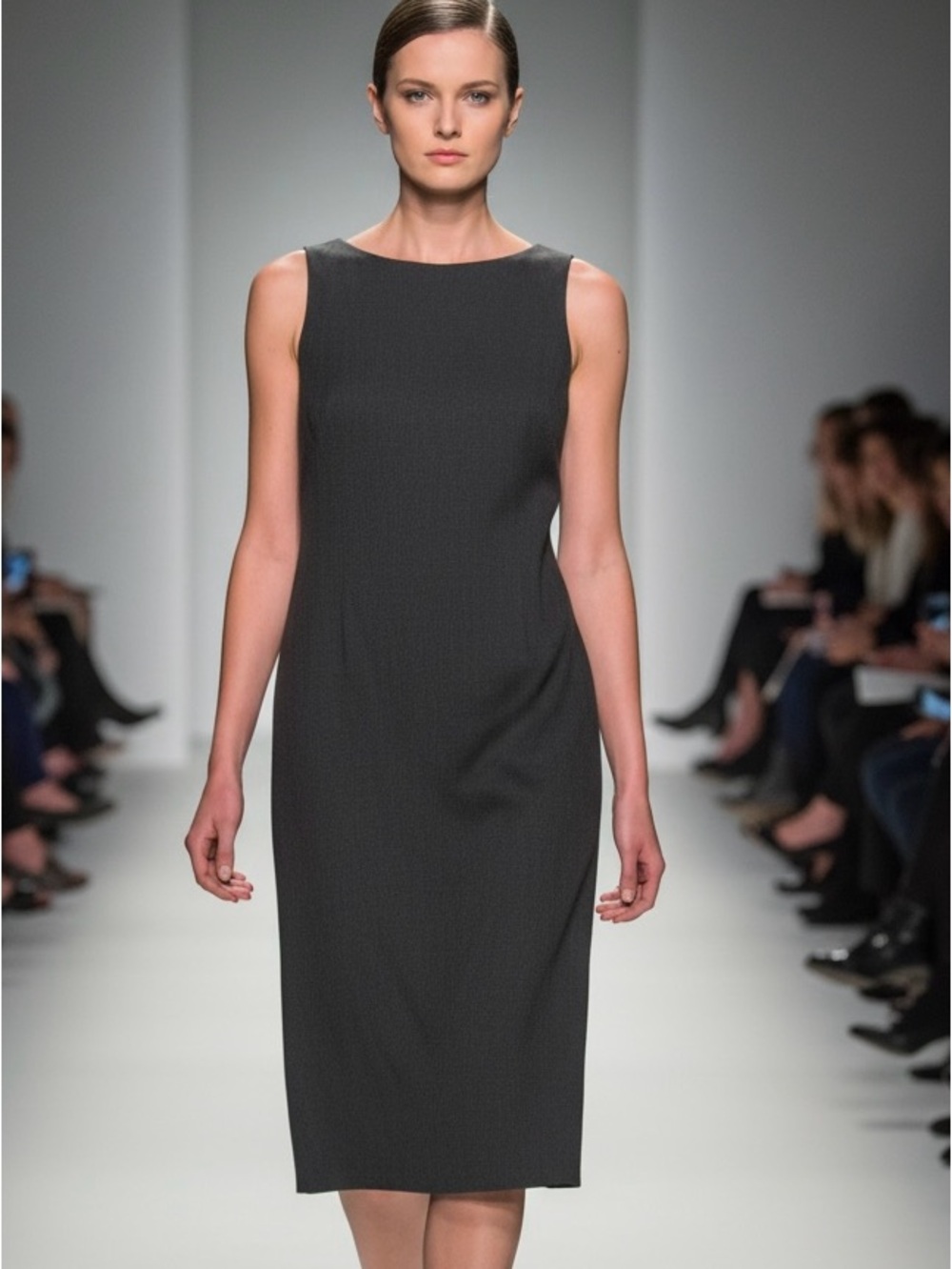 Studio by London Times Charcoal Gray Boat Neck Sheath Dress Office Workwear 6